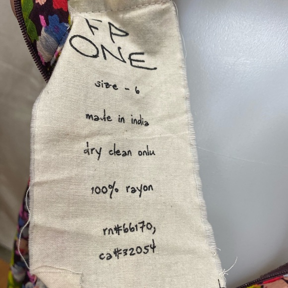 Free People FP One Dress Floral Flowy Spaghetti Strap Hi Low Length Dress Size 6 - Picture 9 of 10